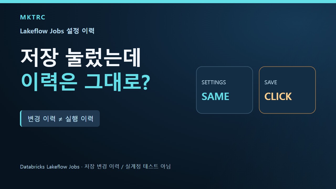 저장 눌렀는데 변경 이력이 안 남는 이유